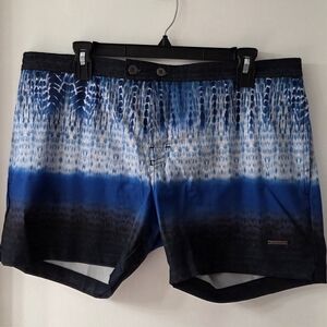 Parke & Ronen Blue Ombre Patterned Swim Trunks